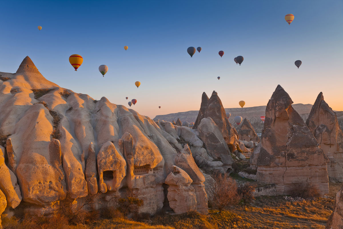 Balloons over fairy chimneys